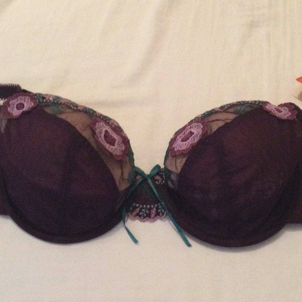 Panache NWT Purple Bra with Lace Detail